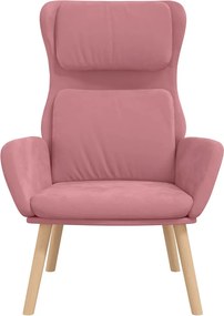 vidaXL Πολυθρόνα Relax Ροζ Βελούδινη