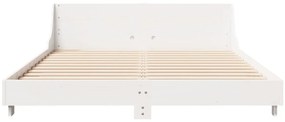 vidaXL Σκελετός Κρεβ. Χωρίς Στρώμα Λευκό 120x190 εκ Μασίφ Πεύκο