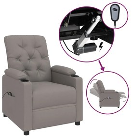 vidaXL Πολυθρόνα Ανακλινόμενη Ηλεκτρική Taupe Υφασμάτινη