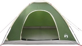 vidaXL Σκηνή Camping 4 ατόμων Πράσινο 185T Πολυεστέρας με επικάλυψη PU