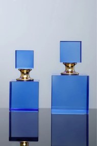 Σετ 2 τεμαχίων τετράγωνα διακοσμητικά μπουκάλια από γυαλί 4x9 cm - Πορτοκαλί Διάσταση