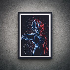 Πόστερ &amp; Κάδρο Son Goku AN036 30x40cm Μαύρο Ξύλινο Κάδρο (με πόστερ)