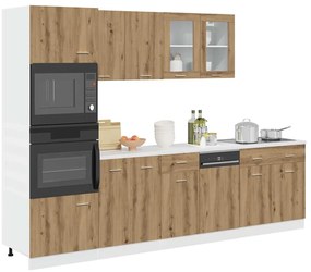 vidaXL 7 τεμαχίων σετ ντουλαπιών κουζίνας Artisan Δρυς Engineered Wood
