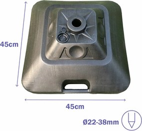 Βάση ομπρέλας Marbueno Μαύρο 45 x 27 x 45 cm Τετράγωνο