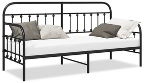 vidaXL Μαύρο Πλαίσιο Κρεβατιού 80x200 cm Χάλυβα