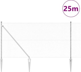 vidaXL Στύλος Περιφράξεων Ασημί 25 x 1 μ (13 mm πλέγμα) Ατσάλι