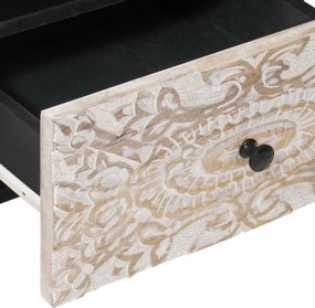 vidaXL Κρεβατοκάμαρα 2 pcs Λευκό 40 x 33 x 46 εκ. Στερεό ξύλο μάνγκο