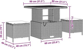 vidaXL Σετ Καναπέ Κήπου με μαξιλάρι 12 pcs Μαύρο