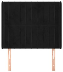 vidaXL Κεφαλάρι με Πτερύγια Μαύρο 83x16x118/128 εκ. Βελούδινο