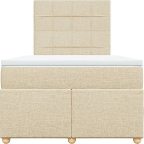 vidaXL Κρεβάτι Boxspring με Στρώμα Κρεμ 120x200 εκ. Υφασμάτινο