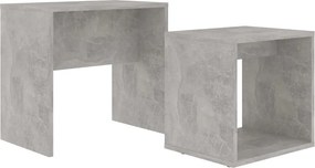 vidaXL Σετ Τραπεζάκια Σαλονιού Γκρι Σκυροδ. 48x30x45 εκ. Επεξ. Ξύλο