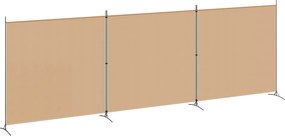 vidaXL 4-Πίνακας Διαχωριστικός Μπεζ 525 x 180 cm Ύφασμα