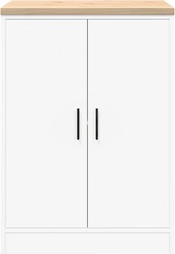 vidaXL ντουλάπι αποθήκευσης γκαράζ Λευκό 60x51x85 εκ μασίφ ξύλο πεύκο
