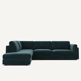 Γωνιακός καναπές-σεζλόνγκ βελούδο chenille, César