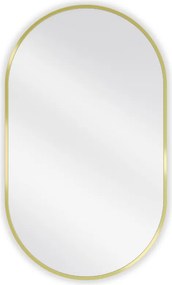Mexen Loft Οβάλ καθρέφτης μπάνιου 85 x 50 cm, πλαίσιο σε βουρτσισμένο χρυσό