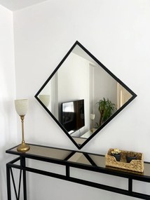 Stewehome Καθρέφτης Μαύρο Μεταλλικό Πλαίσιο 60x60 cm