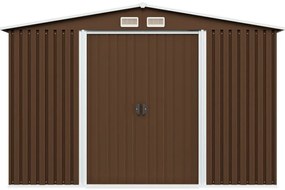 vidaXL Αποθήκη Κήπου Καφέ 257 x 205 x 178 εκ. Ατσάλινη