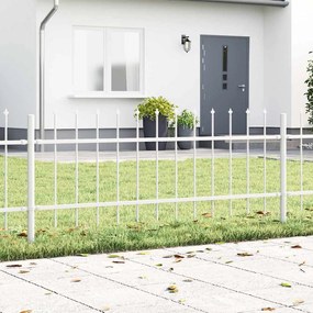 vidaXL Φράχτης Κήπου 4 pcs Λευκό 6,8 x 0,6 μ Ατσάλι με Πούδρα