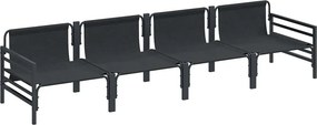 vidaXL Σετ Καναπέ Κήπου με μαξιλάρι 4 pcs Μαύρο Ατσάλι