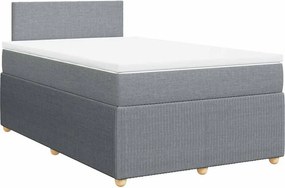 vidaXL Κρεβάτι Boxspring με Στρώμα Ανοιχτό Γκρι 120x200 εκ. Υφασμάτινο