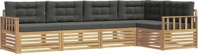 vidaXL Σειρά Καναπέ Εξωτερικού 6 pcs Άσπρο και Ανθρακί Πολυεστέρας