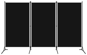 vidaXL Διαχωριστικό Δωματίου με 3 Πάνελ Μαύρο 260 x 180 εκ.