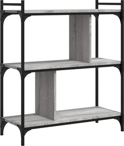 vidaXL Βιβλιοθήκη 3 Επιπέδων Γκρι Sonoma 76 x 32 x 88 εκ. Επεξ. Ξύλο