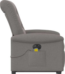 vidaXL Πολυθρόνα Μασάζ Ηλεκτρική Ανακλ.Taupe Υφασμάτινη