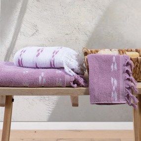 Πετσέτα Προσώπου (50x90) Nef-Nef Homeware Garnet White - Mauve 500gsm