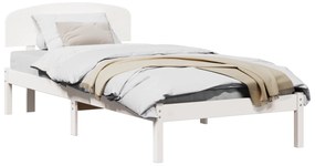 vidaXL Κρεβάτι  με προσκέφαλο Λευκό 90x200 εκ Μασίφ Ξύλο Πεύκου