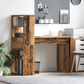 vidaXL Γραφείο με Αποθήκευση Παλιό Ξύλο 113x54x120 εκ. Επεξεργασμένο Ξύλο