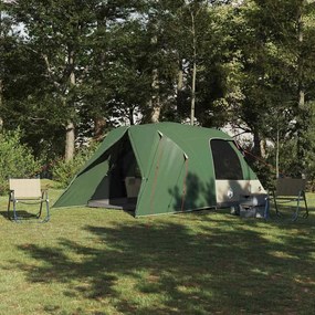 vidaXL Σκηνή Dome 4 Ατόμων με στέγη Πράσινο 455 x 252 x 178 εκ