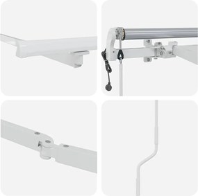 vidaXL Σκελετός Τέντας Λευκό 600 x 350 εκ Αλουμίνιο