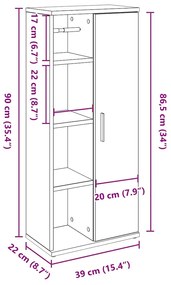 ΝΤΟΥΛΑΠΙ ΜΠΑΝΙΟΥ ΜΕ ΘΗΚΗ ΓΙΑ ΡΟΛΑ ΛΕΥΚΟ 39X22X90 CM 858524