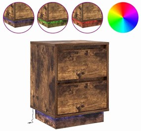 vidaXL Κομοδίνο με συρτάρι με 2 pcs Καπνιστή δρυς 39 x 34.5 x 50 εκ.