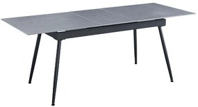 Τραπέζι Επεκτεινόμενο Atlantis 02-0626 160x80x75cm Marble Effect Grey-Black Metal, Ceramic