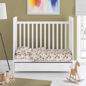 Σεντόνια Βρεφικά Dinosaur 515 (Σετ 3τμχ) Beige DimCol Cradle 120x160cm 100% Βαμβάκι