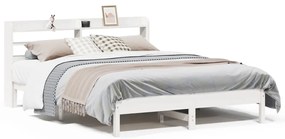 vidaXL Σκελετός Κρεβ. Χωρίς Στρώμα Λευκό 160x200 εκ Μασίφ Πεύκο