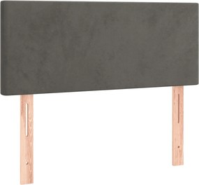 vidaXL Κρεβάτι Boxspring με Στρώμα Σκούρο Γκρι 100x200 εκ. Βελούδινο