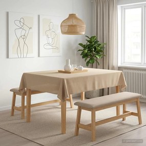 vidaXL Ύφασμα Τραπέζης 5 τμχ. Μπεζ 140 x 160 cm Ορθογώνιος