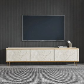 Έπιπλο Τηλεόρασης Τραβερτίνη / Χρυσό IMAJ 180x35x45,2