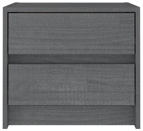 vidaXL Κομοδίνα 2 τεμ. Γκρι 40 x 30,5 x 35,5 εκ. από Μασίφ Ξύλο Πεύκου