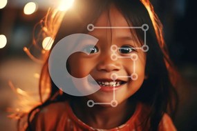 Intra Συλλεκτικό Ξύλινο Παζλ Plywood 4mm - Χαρούμενο παιδί που χαμογελά στο ζεστό φως Σε Ξύλινο Κουτί - Διαστάσεις Puzzle: 10x10 cm – 25 κομμάτια