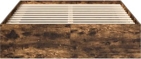 vidaXL Πλαίσιο Κρεβατιού Καπνιστή Δρυς 140x190 εκ.
