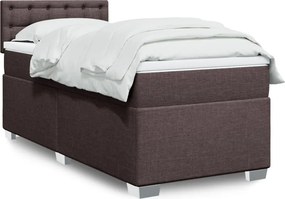 vidaXL Κρεβάτι Boxspring με Στρώμα Σκούρο Καφέ 80x200 εκ. Υφασμάτινο