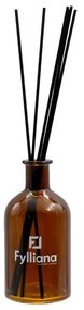 Αρωματικό Χώρου Γυάλινο Μπουκαλάκι με Sticks FL013 Fylliana &quot;Σανδαλόξυλο &amp; Γιασεμί&quot; Καφέ