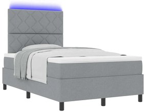 vidaXL Κρεβάτι με ελατήρια με στρώμα Ανοιχτό γκρι 120 x 200 cm ύφασμα