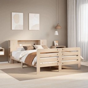 vidaXL Σκελετός Κρεβατιού Χωρίς Στρώμα 150x200 εκ Μασίφ Ξύλο Πεύκου