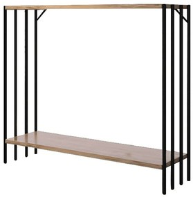 Κονσόλα Verona 379VLV3105 90x26x74cm Pine-Black Μοριοσανίδα, Μέταλλο