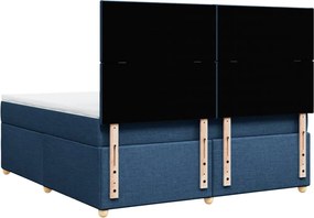 vidaXL Κρεβάτι Boxspring με Στρώμα Μπλε 180x200 εκ. Υφασμάτινο